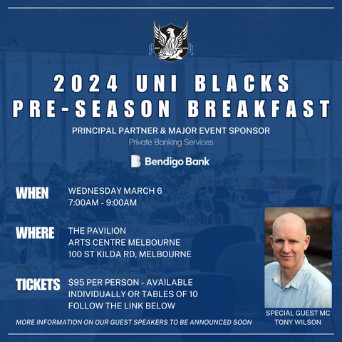 2024 Uni Blacks Pre-Season Breakfast (Table of 10)