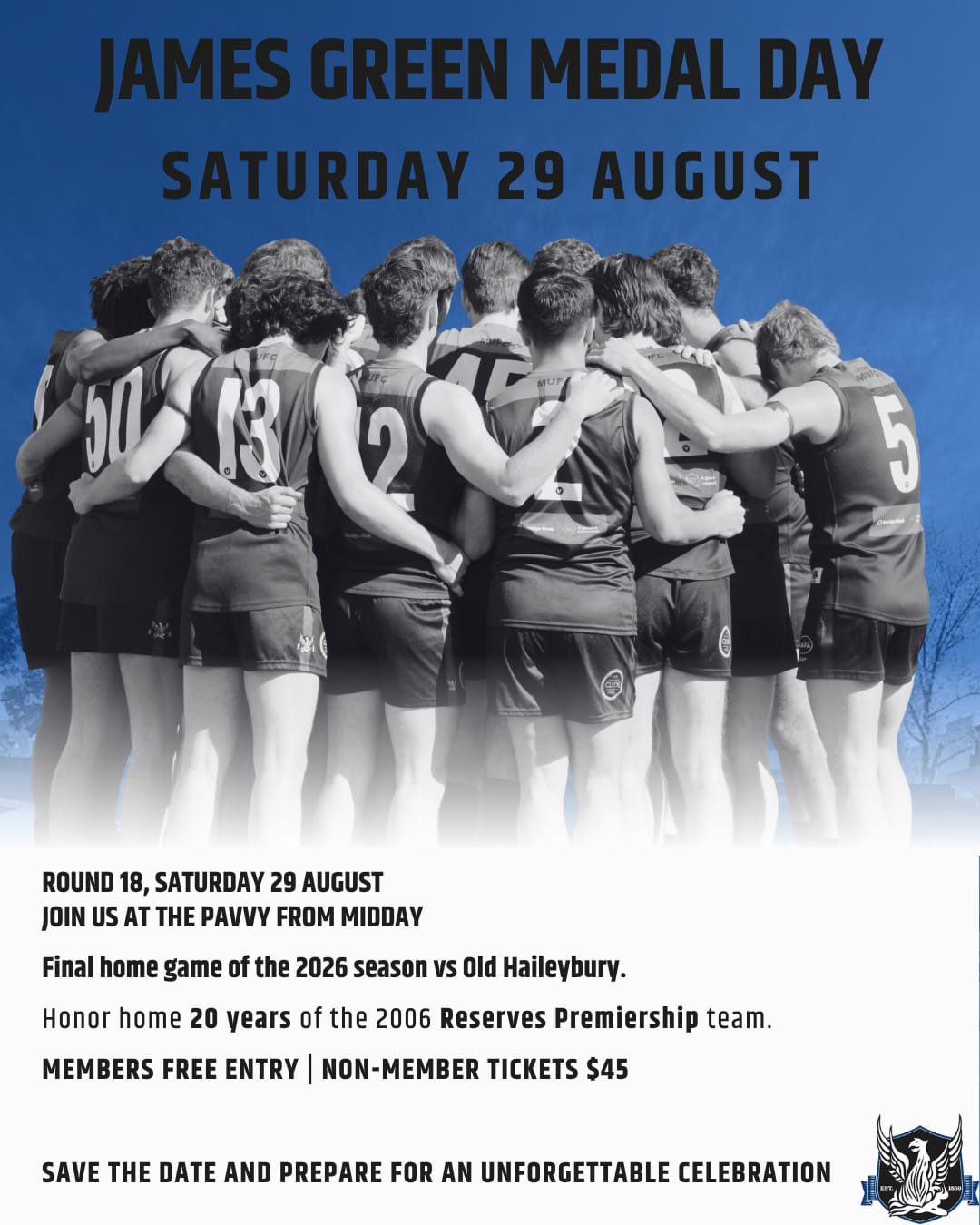 James Green Medal Lunch - free Members Ticket