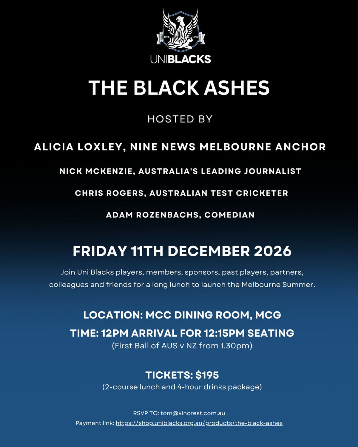 Table of 10 - Blacks Business Lunch at the MCC Dining Room